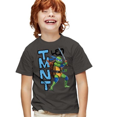 Teenage Mutant Ninja Turtles: Mutant Mayhem Leo Character Kids T Shirt For Youth  Charcoal