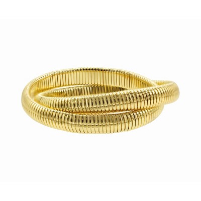 Adornia 14k Gold Plated 2-Layer Omega Chain Bracelet