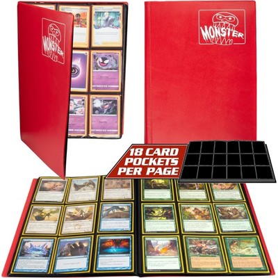 Monster Binder - 9 Pocket Trading Card Album - Matte Red - Holds 360 Yugioh  Magic  and Pokemon Cards