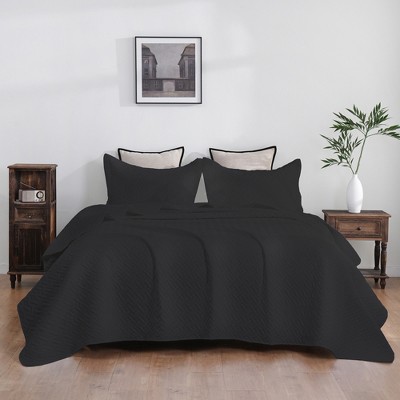 Peace Nest Ultra-Soft Quilted Coverlet Set Solid Color Bedspread, Lightweight Reversible Quilt and Shams Set