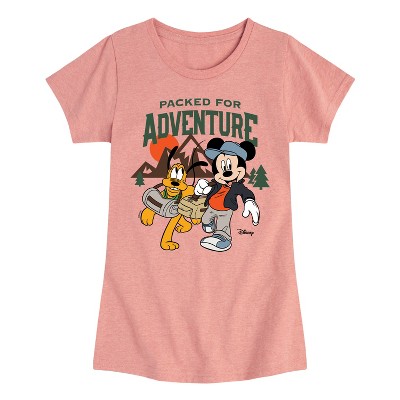 Girls' - Disney - Packed For Adventure Pluto Mickey Fitted Short Sleeve Graphic T-Shirt