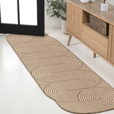 JONATHAN Y Margot Modern Geometric Arch Stripe Indoor/Outdoor Shaped Area Rug