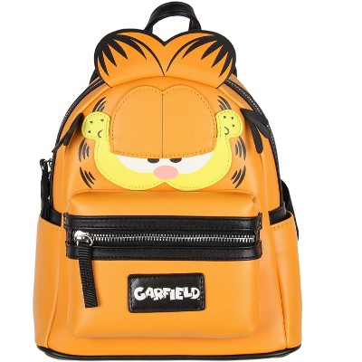 Intimo Nickelodeon Classic Comic Character Face Garfield Zippered Mini Backpack Bag Orange