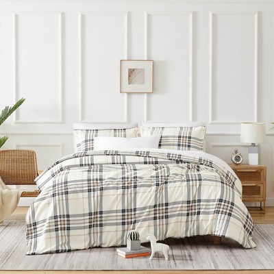 Southshore Fine Living Vilano Plaid Oversized ultra-soft Duvet Cover Set with shams
