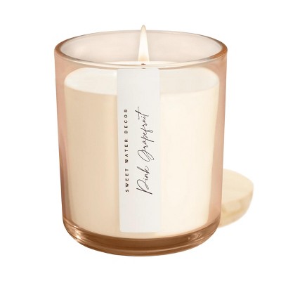 Sweet Water Decor Pink Grapefruit Tinted Glass Jar Candle - 12oz