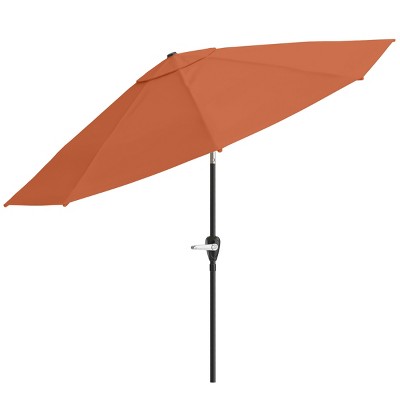 Nature Spring 10-ft Easy Crank Patio Umbrella with Auto Tilt - Vented Canopy for Deck, Balcony, Backyard, or Pool