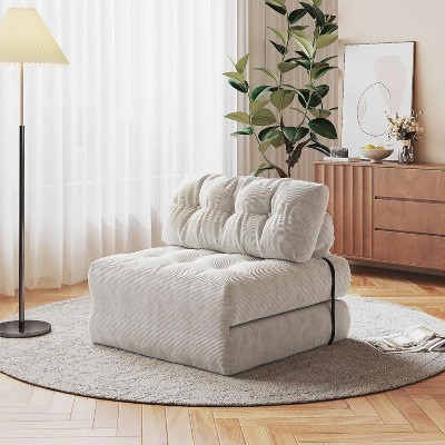 Folding Sofa Bed, Floor Folding Couch with Pillow, Futon Sofa Bed Convertible Sleeper Chair Foldable Mattress Back Support, Portable Fold Out Couch