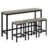 Counter Height Extra Long Dining Table Set with 3 Stools-ModernLuxe - 4 of 4