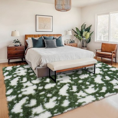 Fluffy Shag Area Rugs for Living Room Fuzzy Rug Shaggy Soft Plush Carpet Indoor Non Slip Cowprint Floor Rug for Bedroom Kids Home Nursery Home Decor