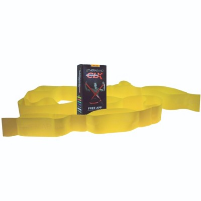 THERABAND CLX Band with Loops, 5 FT, Yellow, Thin Thickness, 3 LBS Resistance, Level 2, Latex Free