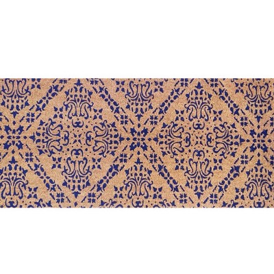 Briarwood Lane Everyday Coir Doormat 60x24 Blue Damask Extra Large Coir Doormat