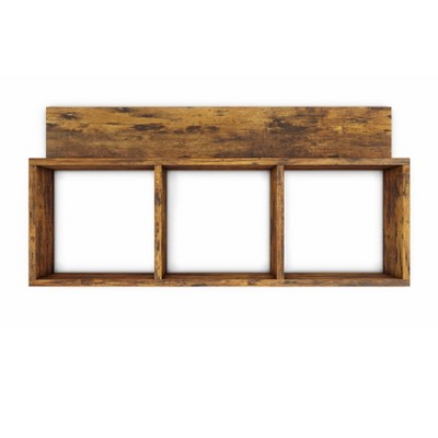 31.5" x 15.7" Rustic Floating Triple Cubby Shelf - Danya B.