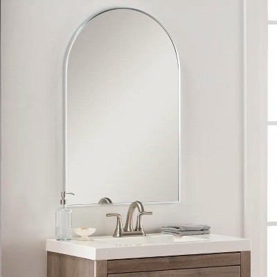 PAGED 24x36 Inch Vanity Mirror Arched Bathroom Mirror with Metal Frame, Wall Mirror for Bathroom, Dressing Room