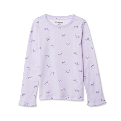 Lands' End Kids Long Sleeve Pointelle Knit Shirt