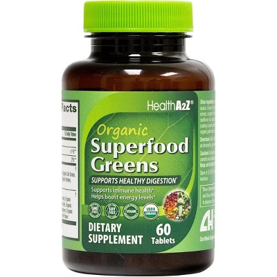 HealthA2Z - Organic Superfood Greens Tablets - 60 Count