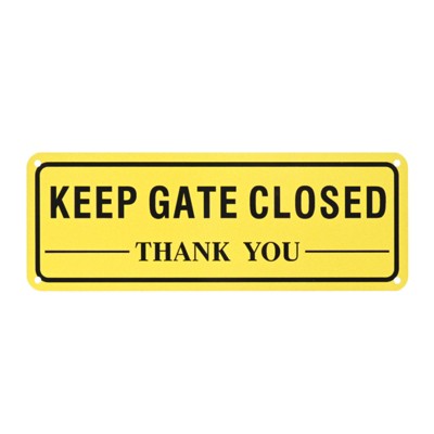 Unique Bargains Home Aluminum Reflective Fade Resistant Keep Gate Closed Thank You Sign 1 Pc