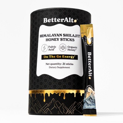 Better Alt Shilajit Honey Sticks - Himalayan Shilajit for Men and Women - Natural Energy & Immunity Support - 21ct