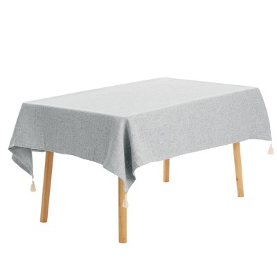 Unique Bargains Tassels Wrinkle-Resistant Washable Cotton Linen Tablecloth 1 Pc