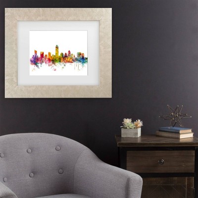 Trademark Fine Art Michael Tompsett Austin Texas Skyline Matted Framed Art