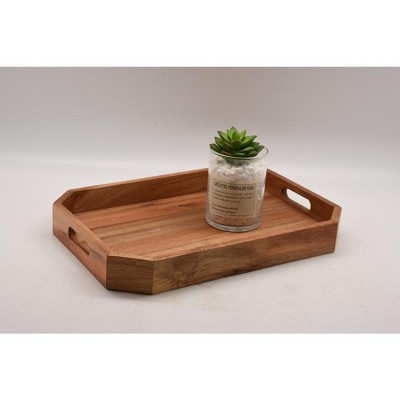 ACACIA WOOD Butler TRAY with handle