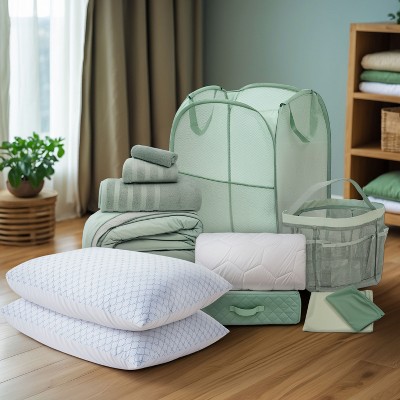 Nestl Back to College Kit, Twin XL Bed in a Bag with Cooling Pillows, College Dorm Bedding, Twin XL Comforter Set, College Dorm Room Items