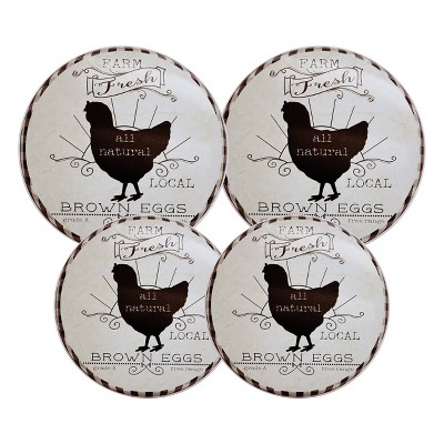 Range Kleen 4pk Round Farm Fresh Burner Kover Set by Andi Metz: Multicolored Tin Decorative Accent, Tabletop, 4 Pieces