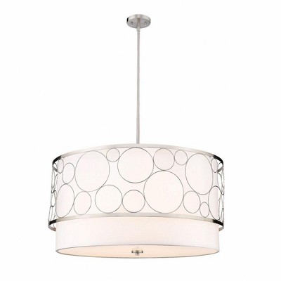 Kendall 5-Light Pendant - Modern Drum Design, Dimmable, Dry Rated, 32" Wide, Steel Construction