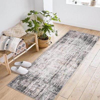 Fulvari Vintage Area Rugs,Machine Washable Vintage Area Rugs With Non-Slip Backing, Soft Short Pile Carpet for Bedroom,Hallway