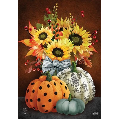 Briarwood Lane Fall Garden Flag 12x18 For Outdoor Patterned Pumpkins and Sunflowers For Fall Garden Flag Flags For Outside