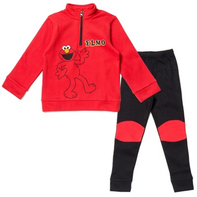 Sesame Street Baby Fleece Half Zip Sweatshirt and Pants Outfit Set