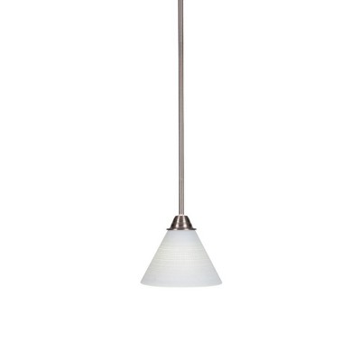 Toltec Lighting Paramount 1 - Light Pendant in  Brushed Nickel with 7" White Matrix Shade