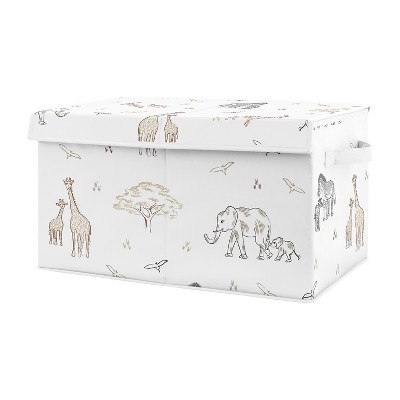 Sweet Jojo Designs Boy or Girl Gender Neutral Unisex Fabric Storage Toy Bin Serengeti Animals Multicolor