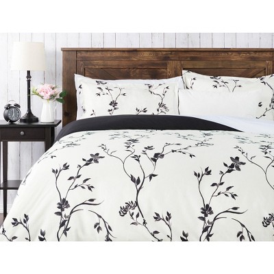 Chanasya Reversible Floral Print Duvet Cover Set