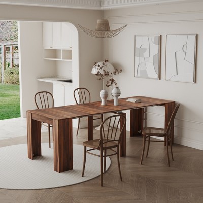 Foldable Dining Table, Modern Multifunction Extendable Console Table, Space Saving Kitchen Table for Small Spaces, Kitchen, Living Room