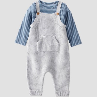 Little Planet By Carter's Organic Baby Boys' 2pc Sweater Overalls Set - Blue
