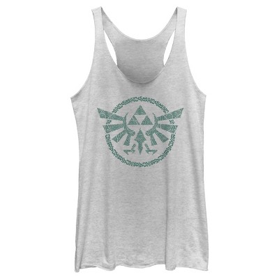 Women's Nintendo The Legend of Zelda: Tears of the Kingdom Green Hyrule Crest Racerback Tank Top