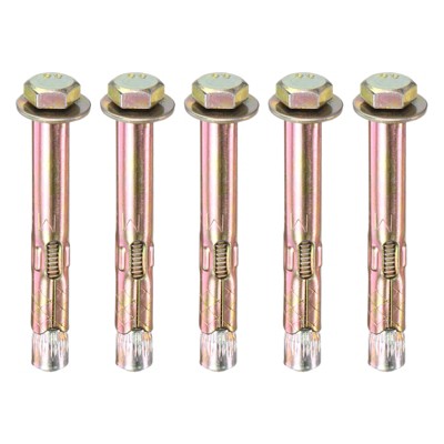 Unique Bargains Galvanized Iron-Carbon Steel Anti-Corrosion Durable Multipurpose Expansion Bolts 5 Pcs