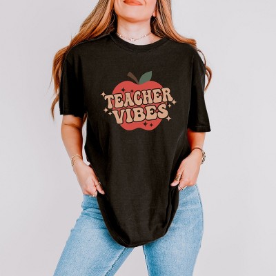 Simply Sage Market Teacher Vibes Apple Garment Dyed Tee