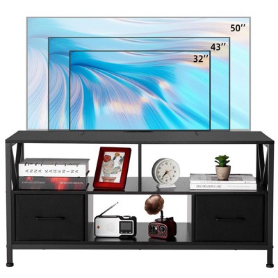 TV Stand for Living Room, TV Table for TV's Up to 65 Inch, TV Cabinet with Storage and Sliding Doors
