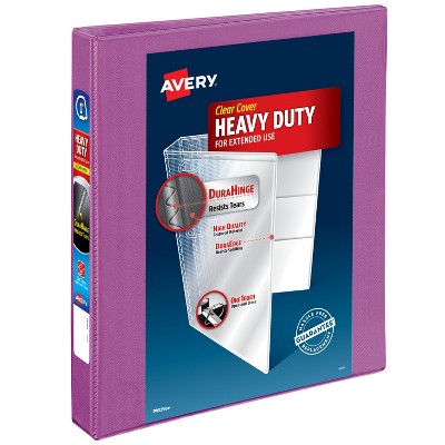Avery Heavy-Duty View Binders, Orchid, 1" Slant Rings, Holds 250 Sheets (79272)