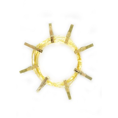Perfect Holiday 36 LED Gold Photo Clip String Light- Battery Operated