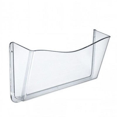 Azar Displays Clear Plastic Wall Mount File Holder with Hanging Hardware, 4-Pack