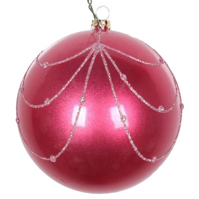 Vickerman Candy Glitter Curtain Ball Ornament