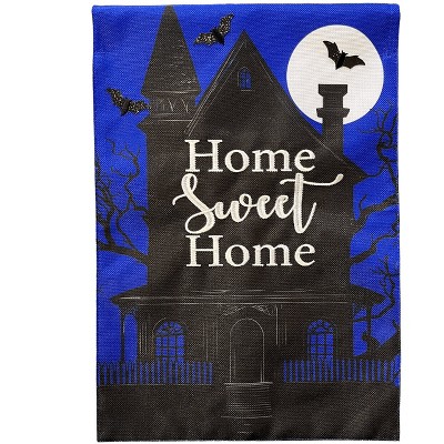 Briarwood Lane Halloween Burlap House Flag 40x28 For Outdoor Home Sweet Haunted Home For Halloween House Flag