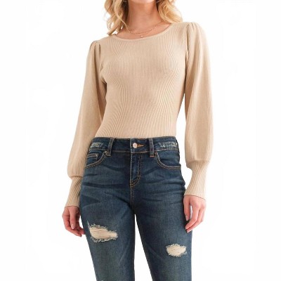 Women's Balloon Puff Sleeve Rib Bodysuit - And The Why