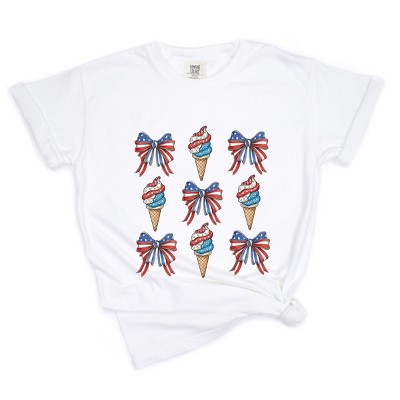 Simply Sage Market Patriotic Ice Cream Stacked Coquette Garment Dyed Tee