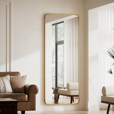 65" x 24" Full Length Mirror with Rounded Corners, Floor Mirror for Standing, Hanging or Leaning in Bedroom or Dressing Room