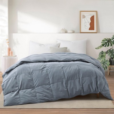 Peace Nest Light&All-Season Warmth White Goose Feather Down Comforter Duvet Dark Gray