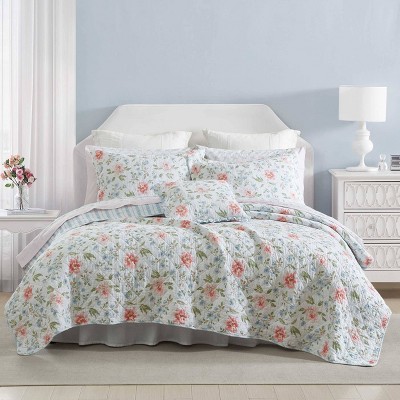 Laura Ashley Emilie Pink Quilt Bonus Set Pink