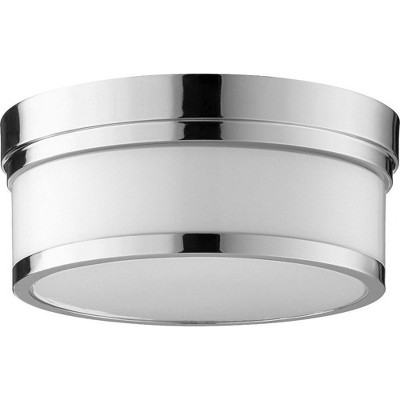 Quorum Lighting Celeste Glass Flush Mount - 2 Lights, Polished Nickel, 12 Width, 5 Height